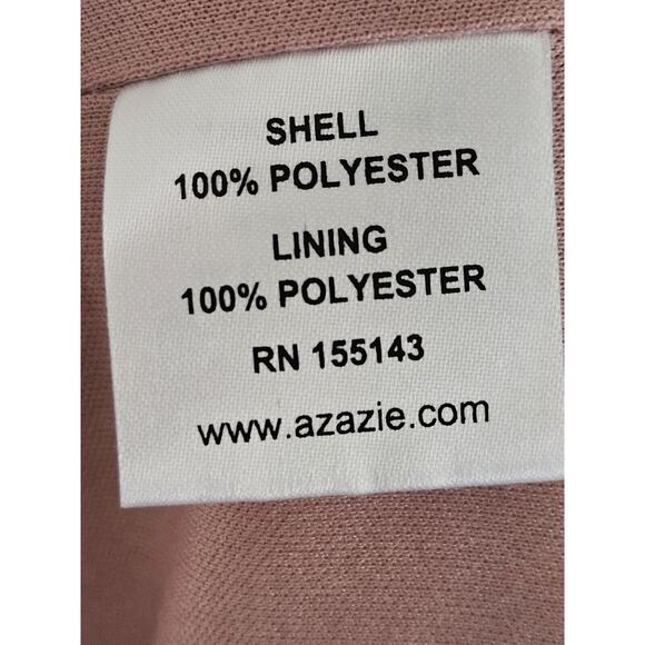 Azazie Womens Tanicia Bridesmaids Dress Pink Pleated Sleeveless Slit Zip Size A6 - Picture 7 of 7